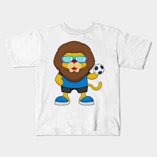 Lion as Soccer player with Soccer Kids T-Shirt